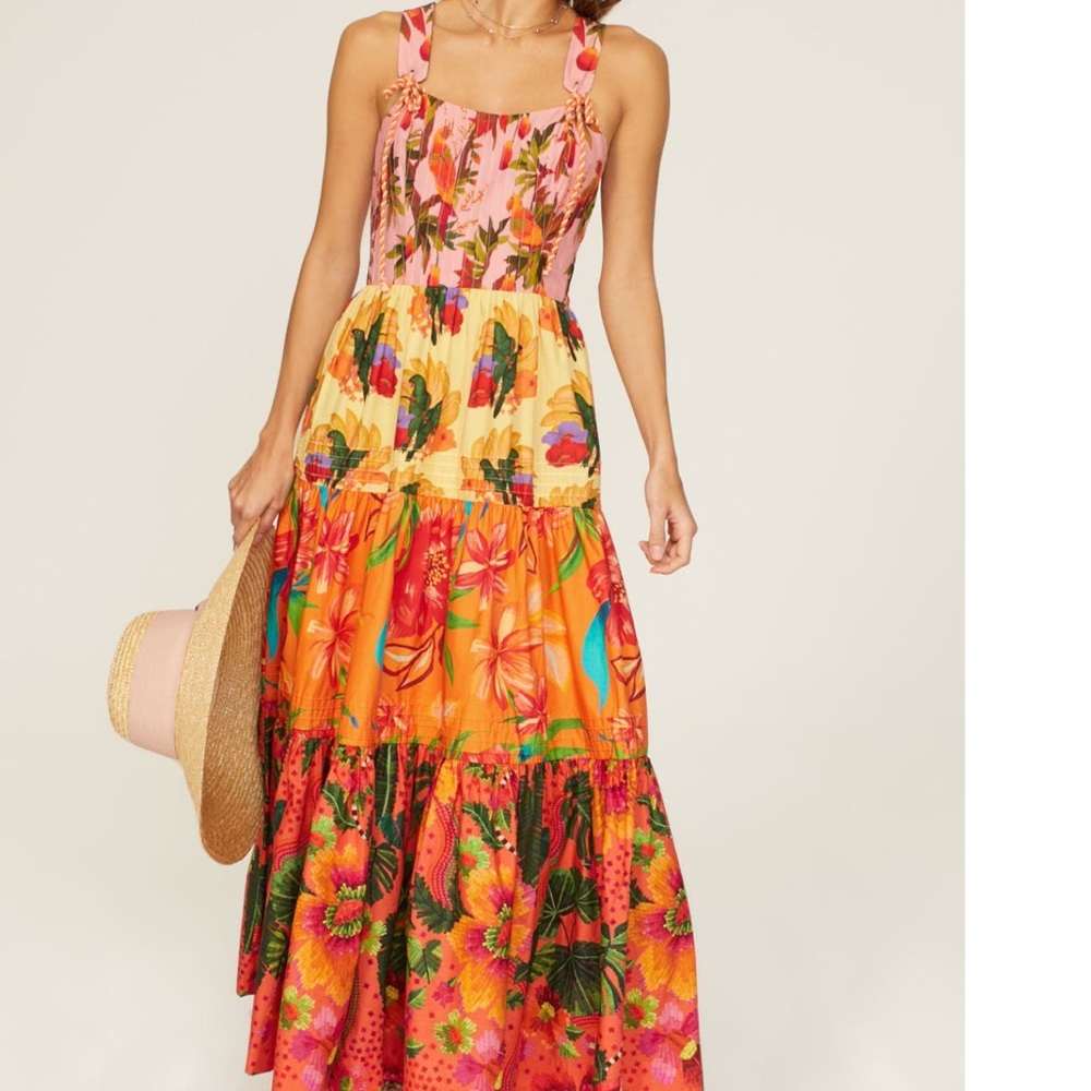 Farm RIO Floral Multicolor Maxi Dress